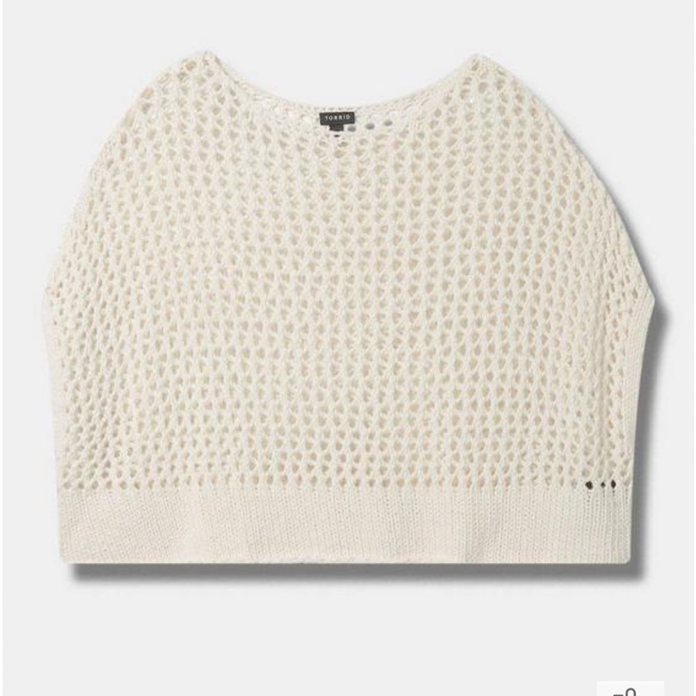 Open Stitch Pullover Oversized Cropped Sweater